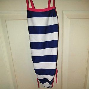**2/$15** Arshiner Navy & White Striped One-piece